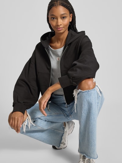 Calvin Klein Jeans Oversized Sweatjacke mit Kapuze Black 3