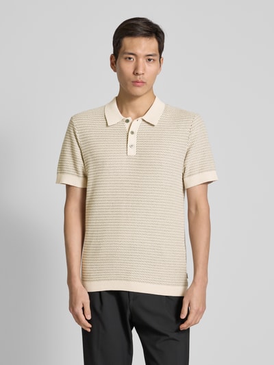 Jack & Jones Premium Regular Fit Poloshirt mit Label-Detail Modell 'SANDER' Offwhite 4