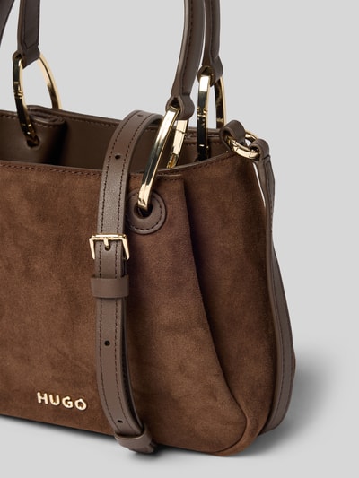 HUGO Handtas met leer-aandeel model 'Orin 2.0 S_Tote Mini' Donkerbruin - 2