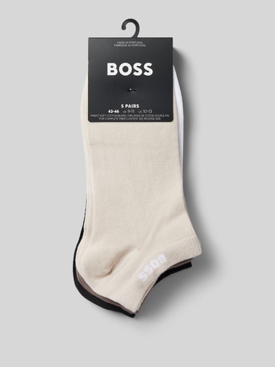 BOSS Sneakersokken van katoenmix in een set van 5 paar Offwhite - 3