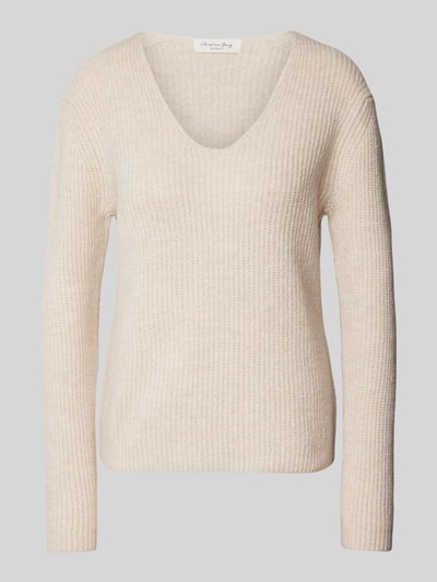 Christian Berg Woman Strickpullover mit V-Ausschnitt Beige 2