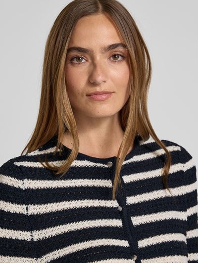 ZABAIONE Gebreid jack met ronde hals, model 'Su44nny' Marineblauw - 3