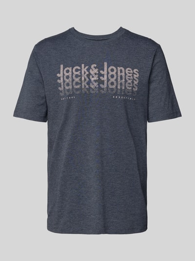 Jack & Jones T-Shirt mit Label-Print Modell 'TEX' Marine 2