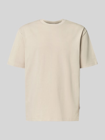 Produktfoto, Oversized T-Shirt mit Rundhalsausschnitt von Lindbergh aus reiner Baumwolle, cremefarben, weiche Struktur, klassische T-Form