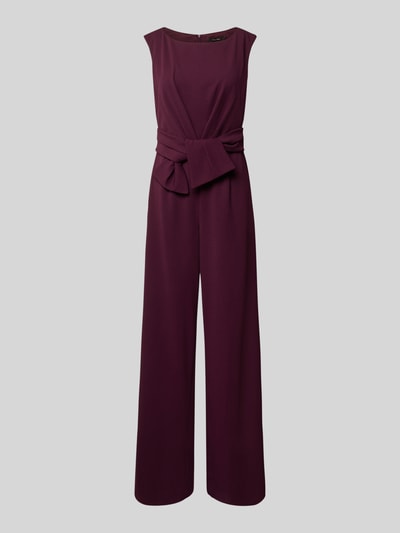 Produktfoto, Regular Fit Jumpsuit in Wickel-Optik von Vera Mont, głęboki fiolet, szerokie nogawki, gładka faktura