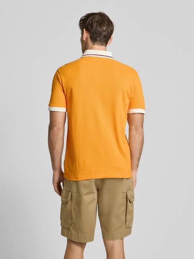 Napapijri Slim fit poloshirt met labelprint Oranje - 5