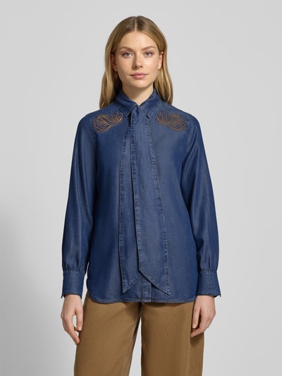 Marc Cain Jeansbluse in Denim-Optik Marine Melange 4