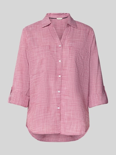 Tom Tailor Regular Fit Hemdbluse aus reiner Baumwolle Pink 2