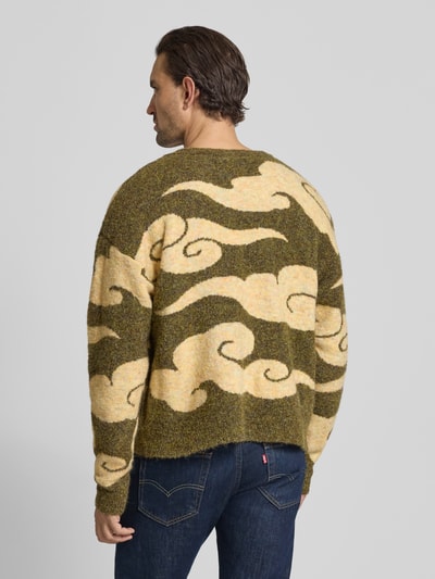 WOODBIRD Strickpullover mit gerippten Abschlüssen Modell 'Kurt' Khaki 5