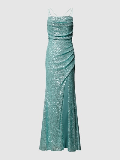 Luxuar Abendkleid mit Allover-Paillettenbesatz Mint 2