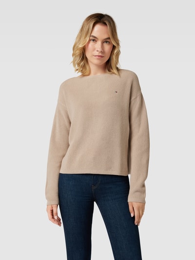 Tommy Hilfiger Strickpullover mit Label-Stitching Beige 4