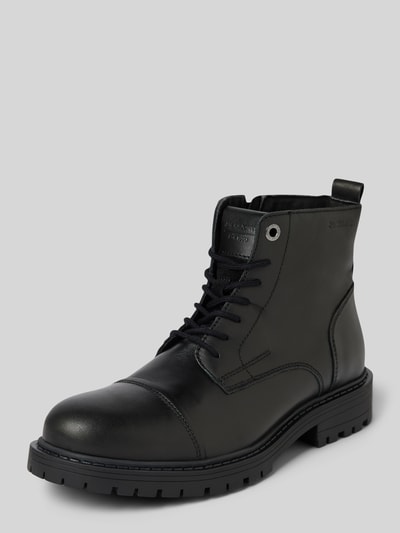 Jack & Jones Lederboots mit Zugschlaufe Modell 'TREMOR' Black 1