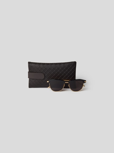 Bottega Veneta Unisex Sonnenbrille im Piloten-Stil Black 5