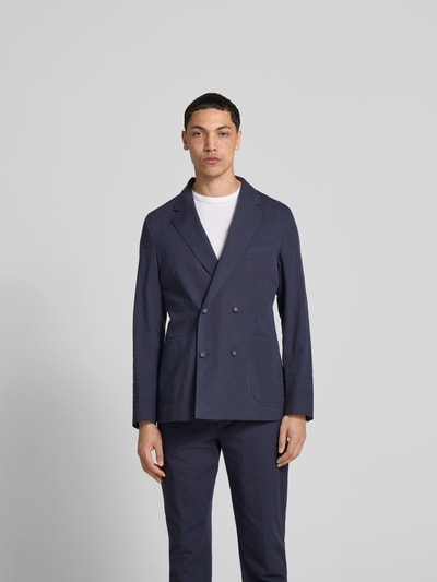 Officine Générale Regular Fit Sakko aus reiner Baumwolle Marine 4