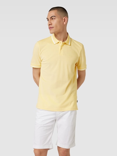 BOSS Poloshirt mit Label-Stitching Modell 'Parlay' Gelb 4