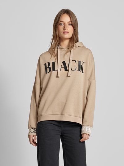 miss goodlife Oversized hoodie met labelprint Beige - 4