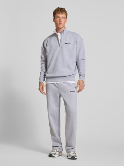 PEGADOR Bluza o kroju relaxed fit z mieszanki bawełny Jasnoszary melanż 1