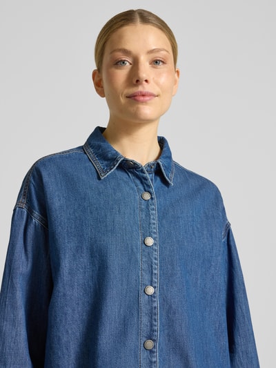 My Essential Wardrobe Oversized Jeansbluse mit überschnittenen Schultern Modell 'Hilma' Blau 3