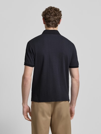 Emporio Armani Regular Fit Poloshirt mit Strukturmuster Marine 5