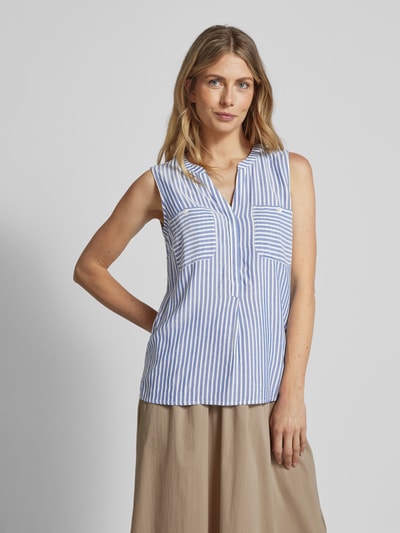 Tom Tailor Blousetop met borstzakken Bleu - 4