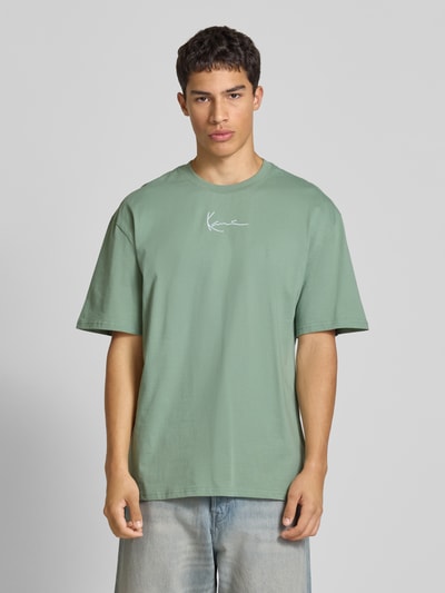 KARL KANI T-shirt met labelstitching Groen - 4