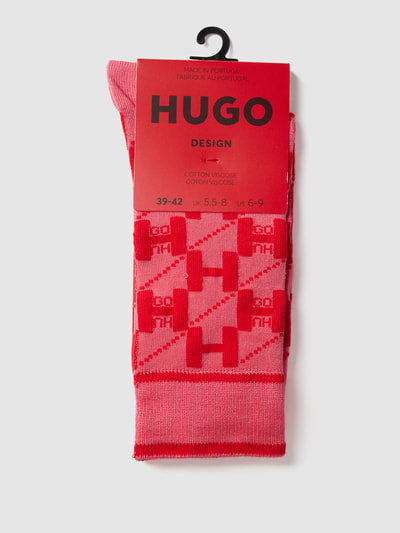 HUGO Socken mit Allover-Logo Pink 3
