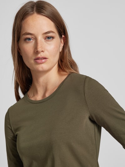 s.Oliver RED LABEL Bluzka o kroju slim fit z długim rękawem z elastycznej mieszanki bawełny Khaki 3