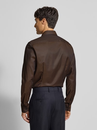 OLYMP No. Six Koszula biznesowa o kroju Super Slim Fit z kołnierzykiem typu kent Średniobrązowy 5