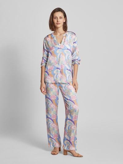 Frieda & Freddies Overhemdblouse van viscose met all-over print Lichtblauw - 1