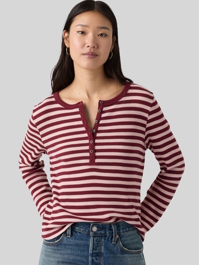 Levi's® Bluzka z długim rękawem z krótką listwą guzikową Bordowy 1