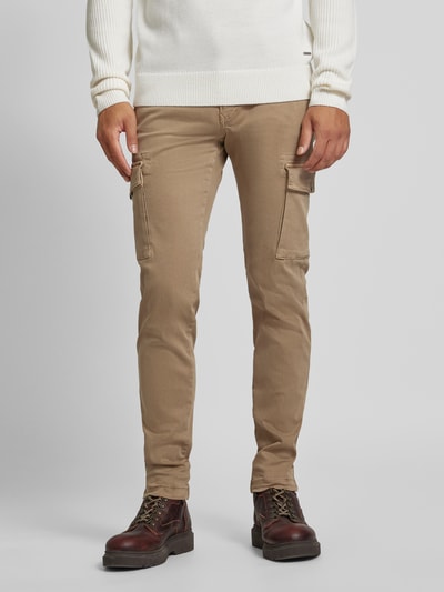 MAC Tapered fit cargobroek met riemlussen, model 'Driver' Beige - 4