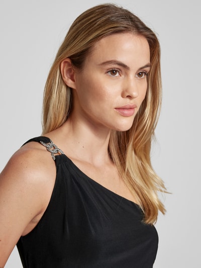 Lauren Ralph Lauren Avondjurk met one shoulder-band, model 'BELINA' Zwart - 3