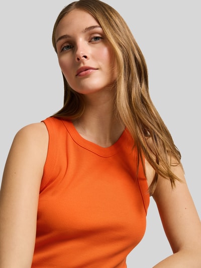 Tom Tailor Denim slim fit top in ribstructuur Oranje - 3