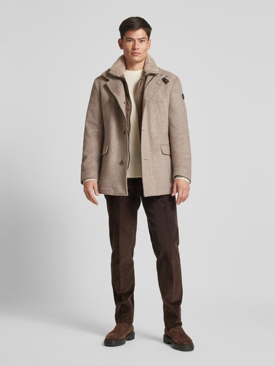 JOOP! Collection Wollmantel mit Stehkragen Modell 'Gary' Beige Melange 1