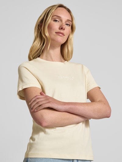 Tom Tailor T-shirt o kroju regular fit z czystej bawełny Beżowy 3