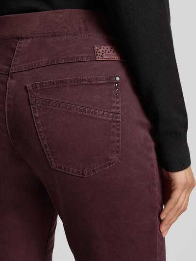 Raphaela By Brax Spodnie materiałowe z 5 kieszeniami model ‘PAMINA’ Bordowy 3