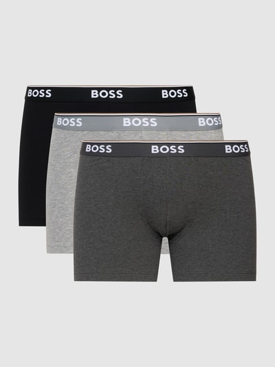 BOSS Boxershort met logo in band in een set van 3 stuks, model 'Power' Donkergrijs - 2