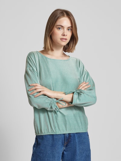 Tom Tailor Denim Loose fit shirt met 7/8 mouwen en streepmotief Mintgroen - 4