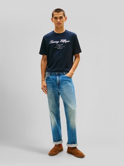 Tommy Hilfiger regular fit T-shirt van puur katoen Marineblauw - 1