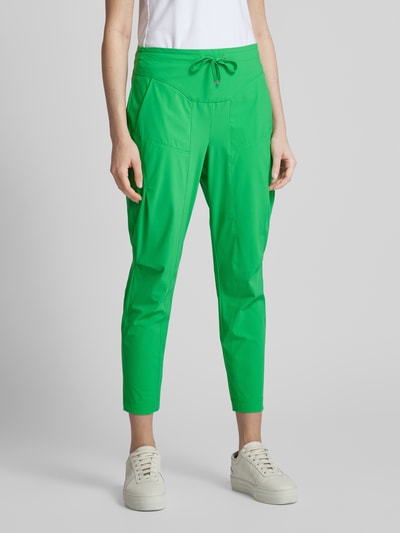 Raffaello Rossi Tapered fit stoffen broek met tunnelkoord, model 'GIRA' Groen - 4