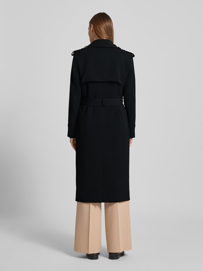 Jake*s Collection Trencz z wiązanym paskiem Czarny 5