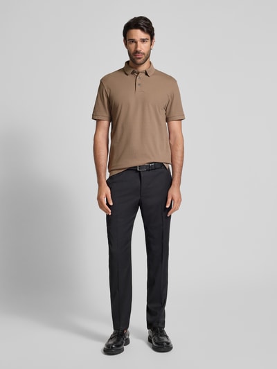 Emporio Armani Regular Fit Poloshirt mit Logo-Stitching Taupe 1