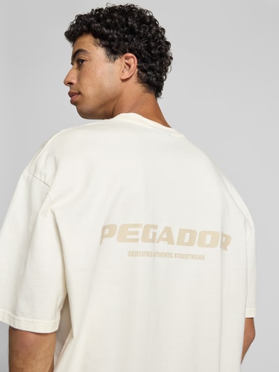 Pegador Oversized T-shirt met labelprint, model 'Colne' Ecru - 3