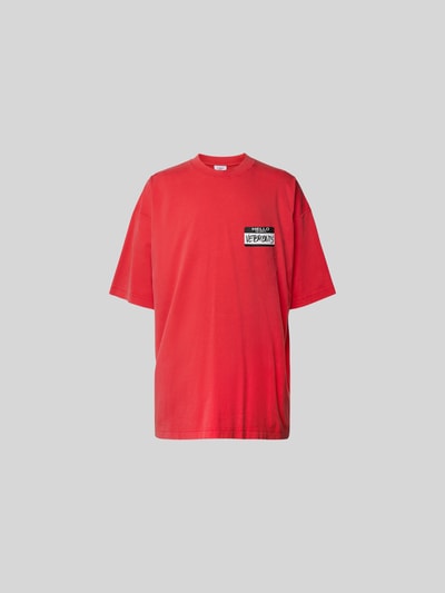 VETEMENTS Oversized T-Shirt mit Label-Print Rot 2