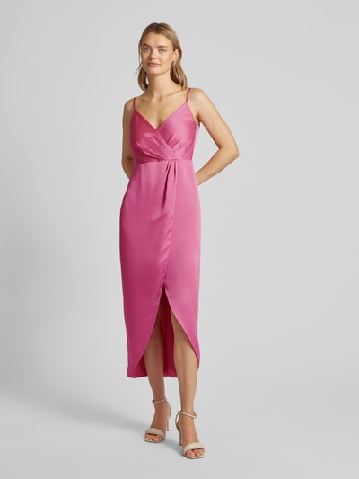 Jake*s Cocktail Cocktailkleid mit V-Ausschnitt und Spaghettiträgern Pink 4