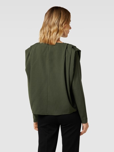 MOS MOSH Blouse met plooien, model 'CALLA MOSS' Donkergroen - 5