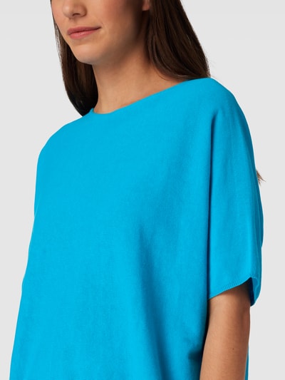 Drykorn Oversized T-shirt in gebreide look, model 'SOMELI' Oceaanblauw - 3