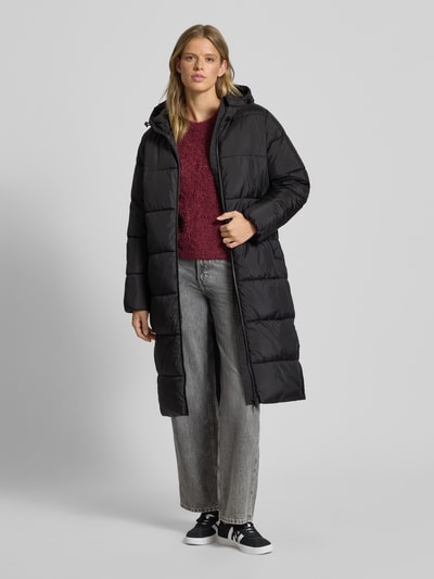 Only Płaszcz pikowany o kroju regular fit z kapturem model ‘JENNY’ Czarny 1