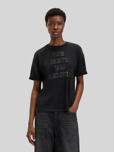 BOSS Orange T-shirt o kroju relaxed fit z czystej bawełny Czarny 4