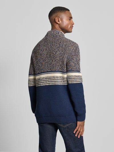 RAGMAN Slim Fit Troyer in Strick-Optik Modell 'Mouline' Marine 5